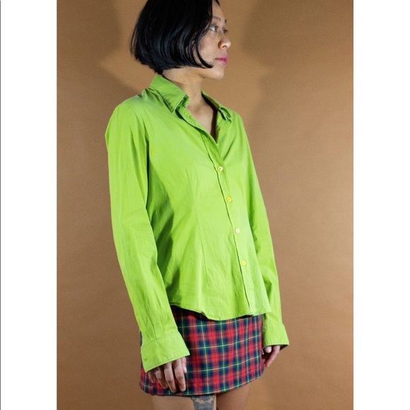 Burberry London chartreuse button down. - Picture 4 of 5